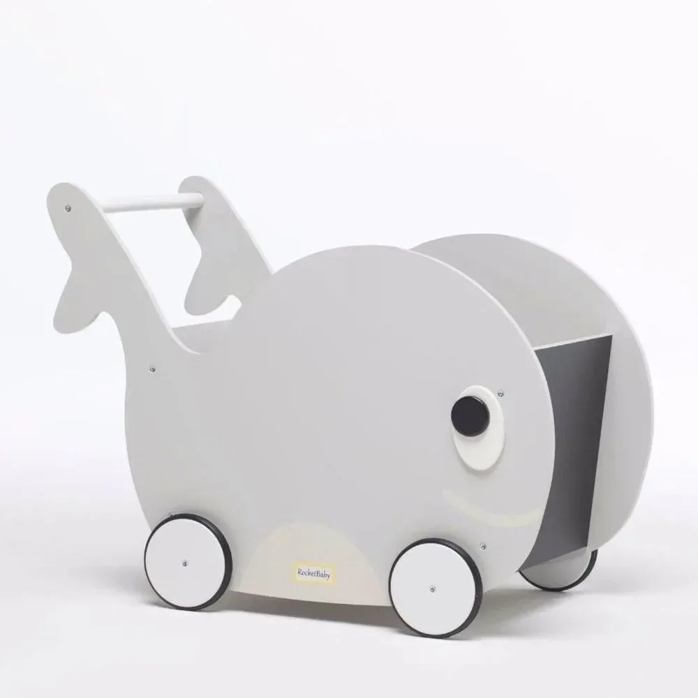 RocketBaby Push Toy and Toy Storage Toddler Whale